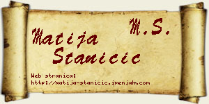 Matija Staničić vizit kartica